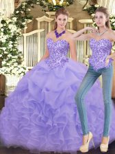  Sleeveless Zipper Floor Length Appliques and Ruffles Sweet 16 Dresses
