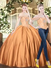 Nice Tulle Sleeveless Floor Length Sweet 16 Quinceanera Dress and Beading