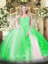 Traditional Zipper 15th Birthday Dress Ruffles Sleeveless Floor Length