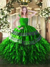  Sleeveless Appliques and Ruffles Floor Length Sweet 16 Dresses