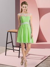 Attractive Scoop Cap Sleeves Lace Up Homecoming Dress Chiffon