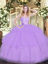  Sleeveless Lace Up Floor Length Beading and Ruffled Layers Sweet 16 Quinceanera Dress