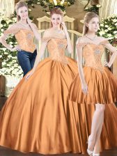  Sleeveless Beading Lace Up Quince Ball Gowns
