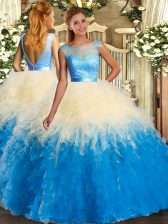 Enchanting Floor Length Multi-color Quince Ball Gowns Scoop Sleeveless Backless