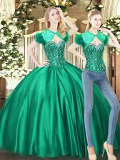 Top Selling Sweetheart Sleeveless Tulle Quinceanera Gown Beading Lace Up