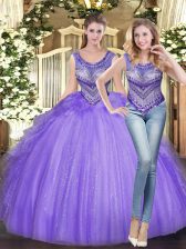 Trendy Sleeveless Beading and Ruffles Lace Up Sweet 16 Quinceanera Dress