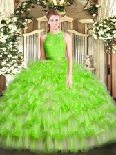  Sleeveless Ruffled Layers Zipper Quinceanera Gown
