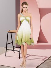  Sleeveless Beading Lace Up Prom Gown