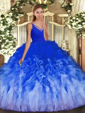 Sumptuous Multi-color Organza Backless 15 Quinceanera Dress Sleeveless Floor Length Ruffles