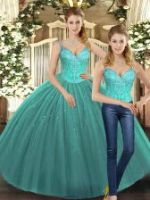  Sleeveless Beading Lace Up Ball Gown Prom Dress