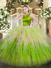  Sleeveless Ruffles Clasp Handle Sweet 16 Dress