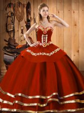 Stylish Sleeveless Embroidery Lace Up Quinceanera Gown