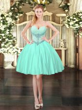  Apple Green Sweetheart Lace Up Beading Prom Dresses Sleeveless
