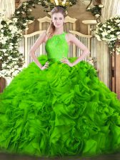 Charming Lace Quince Ball Gowns Zipper Sleeveless Floor Length