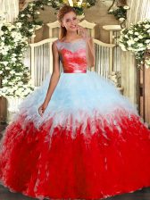 Dramatic Multi-color Sleeveless Organza Backless 15 Quinceanera Dress for Military Ball and Sweet 16 and Quinceanera