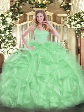 Noble Sleeveless Beading and Ruffles Zipper Quinceanera Dress