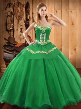 Super Sleeveless Lace Up Floor Length Embroidery Sweet 16 Dresses