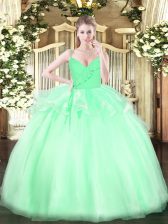 Lovely Sleeveless Ruffles Zipper Quinceanera Gowns