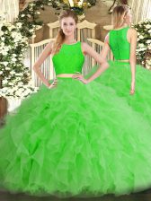 Comfortable Sleeveless Tulle Zipper Sweet 16 Dresses for Military Ball and Sweet 16 and Quinceanera