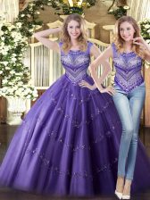 Spectacular Sleeveless Lace Up Floor Length Beading Quinceanera Gowns