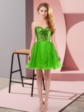 Customized Sleeveless Zipper Mini Length Sequins 