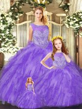 Top Selling Sleeveless Beading and Ruffles Lace Up Quinceanera Dress