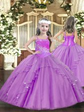  Tulle Sleeveless Floor Length Evening Gowns and Ruffles and Sequins