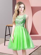 Comfortable Zipper Scoop Beading Homecoming Dress Tulle Sleeveless