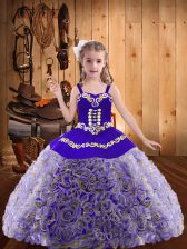 Beauteous Floor Length Multi-color Custom Made Pageant Dress Straps Sleeveless Lace Up