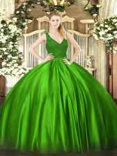  Taffeta Sleeveless Floor Length Quinceanera Dresses and Beading