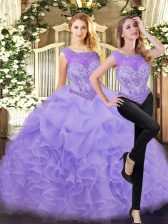  Floor Length Lavender Sweet 16 Dresses Scoop Sleeveless Zipper
