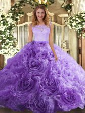 High Class Floor Length Ball Gowns Sleeveless Lavender 15th Birthday Dress Zipper