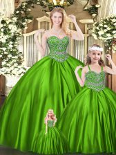 Traditional Sleeveless Beading Lace Up Quinceanera Gowns