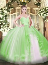 Best Selling Sweetheart Sleeveless Tulle Quinceanera Dresses Ruffles Lace Up