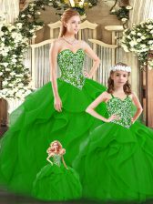 Enchanting Sleeveless Beading and Ruffles Lace Up 15 Quinceanera Dress