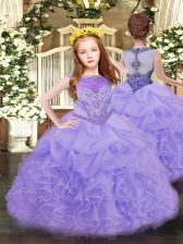  Floor Length Ball Gowns Sleeveless Lavender Pageant Gowns Zipper