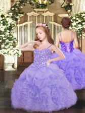  Floor Length Ball Gowns Sleeveless Lavender Little Girls Pageant Dress Wholesale Lace Up