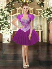  Fuchsia Sweetheart Lace Up Beading Sleeveless