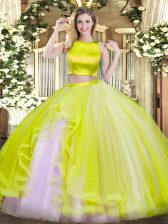  Sleeveless Criss Cross Floor Length Ruffles 15th Birthday Dress