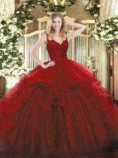  Sleeveless Zipper Floor Length Beading and Ruffles Quinceanera Gowns