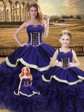 Noble Sleeveless Beading and Ruffles Lace Up Quinceanera Gown
