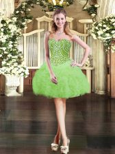 Cheap Sleeveless Organza Lace Up Evening Dress for Prom and Party