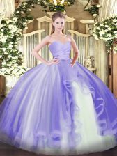  Lavender Sweetheart Lace Up Ruffles Sweet 16 Dresses Sleeveless