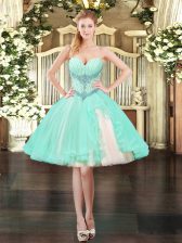 Free and Easy Apple Green Sleeveless Beading Mini Length 