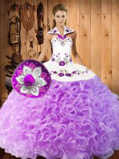  Sleeveless Lace Up Floor Length Embroidery Sweet 16 Dresses