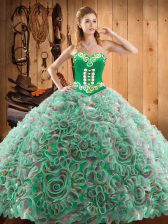 Clearance Multi-color Sweetheart Neckline Embroidery Sweet 16 Quinceanera Dress Sleeveless Lace Up