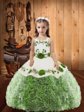Simple Floor Length Ball Gowns Sleeveless Multi-color Child Pageant Dress Lace Up