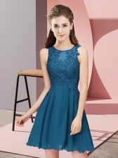 Glorious Chiffon Sleeveless Mini Length Dama Dress and Appliques