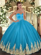  Sleeveless Appliques Lace Up Quinceanera Dress