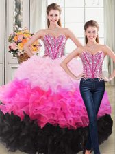 Charming Multi-color Quinceanera Dresses Sweet 16 and Quinceanera with Beading and Ruffles Sweetheart Sleeveless Lace Up